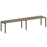 Metal System Quattro 5x5 50БП.СМ-2.5 (Вяз благородный/Черный) Рабочая станция на 2 раб.места на П-образном м/к