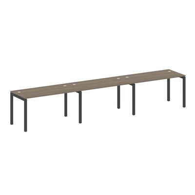 Metal System Quattro 5x5 50БП.СМ-3.3 (Вяз благородный/Черный) Рабочая станция на 3 раб.места на П-образном м/к