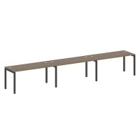 Metal System Quattro 5x5 50БП.СМ-3.4 (Вяз благородный/Черный) Рабочая станция на 3 раб.места на П-образном м/к