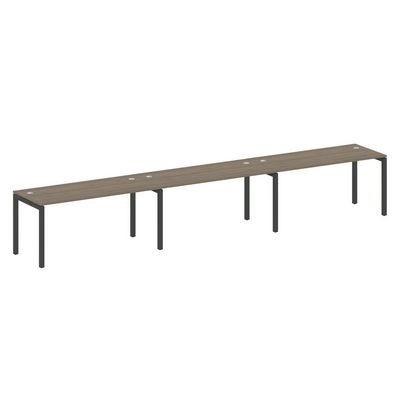 Metal System Quattro 5x5 50БП.СМ-3.4 (Вяз благородный/Антрацит) Рабочая станция на 3 раб.места на П-образном м/к