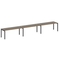 Metal System Quattro 5x5 50БП.СМ-3.5 (Вяз благородный/Черный) Рабочая станция на 3 раб.места на П-образном м/к