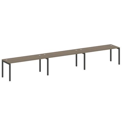 Metal System Quattro 5x5 50БП.СМ-3.5 (Вяз благородный/Черный) Рабочая станция на 3 раб.места на П-образном м/к