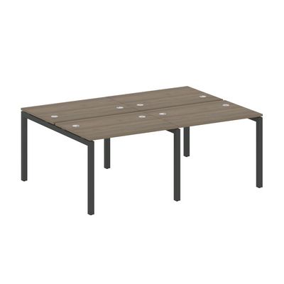 Metal System Quattro 5x5 50БП.СМ-4.1 (Вяз благородный/Антрацит) Рабочая станция на 4 раб.места на П-образном м/к