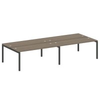 Metal System Quattro 5x5 50БП.СМ-4.5 (Вяз благородный/Черный) Рабочая станция на 4 раб.места на П-образном м/к