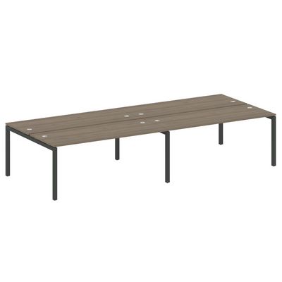 Metal System Quattro 5x5 50БП.СМ-4.5 (Вяз благородный/Черный) Рабочая станция на 4 раб.места на П-образном м/к