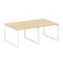 Metal System Quattro 5x5 50БО.ПРГ-2.1 (Акация лорка/Белый) Переговорный стол на О-образном м/к