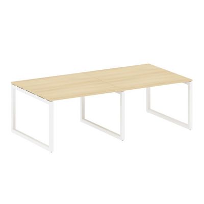 Metal System Quattro 5x5 50БО.ПРГ-2.2 (Акация лорка/Белый) Переговорный стол на О-образном м/к