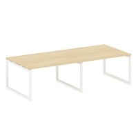 Metal System Quattro 5x5 50БО.ПРГ-2.3 (Акация лорка/Белый) Переговорный стол на О-образном м/к