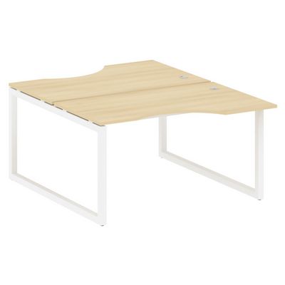 Metal System Quattro 5x5 50БО.РАС-СА-2.2 (Акация лорка/Белый) Рабочая станция криволинейная на О-образном м/к