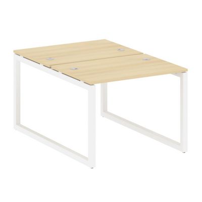 Metal System Quattro 5x5 50БО.РАС-СП-2.1 (Акация лорка/Белый) Рабочая станция на О-образном м/к