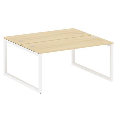 Metal System Quattro 5x5 50БО.РАС-СП-2.4 (Акация лорка/Белый) Рабочая станция на О-образном м/к