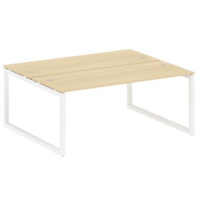 Metal System Quattro 5x5 50БО.РАС-СП-2.5 (Акация лорка/Белый) Рабочая станция на О-образном м/к