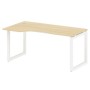 Metal System Quattro 5x5 50БО.СА-1 Л (Акация лорка/Белый) Стол криволинейный левый на О-образном м/к