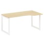 Metal System Quattro 5x5 50БО.СА-1 Пр (Акация лорка/Белый) Стол криволинейный правый на О-образном м/к