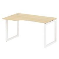 Metal System Quattro 5x5 50БО.СА-2 Л (Акация лорка/Белый) Стол криволинейный левый на О-образном м/к