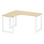 Metal System Quattro 5x5 50БО.СА-3 Л (Акация лорка/Белый) Стол криволинейный левый на О-образном м/к