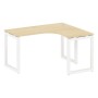 Metal System Quattro 5x5 50БО.СА-3 Пр (Акация лорка/Белый) Стол криволинейный правый на О-образном м/к