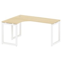 Metal System Quattro 5x5 50БО.СА-4 Л (Акация лорка/Белый) Стол криволинейный левый на О-образном м/к