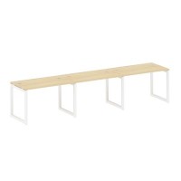 Metal System Quattro 5x5 50БО.СМ-3.2 (Акация лорка/Белый) Рабочая станция на 3 раб.места на О-образном м/к