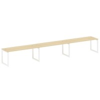 Metal System Quattro 5x5 50БО.СМ-3.5 (Акация лорка/Белый) Рабочая станция на 3 раб.места на О-образном м/к