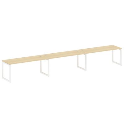 Metal System Quattro 5x5 50БО.СМ-3.5 (Акация лорка/Белый) Рабочая станция на 3 раб.места на О-образном м/к