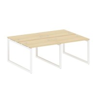 Metal System Quattro 5x5 50БО.СМ-4.1 (Акация лорка/Белый) Рабочая станция на 4 раб.места на О-образном м/к