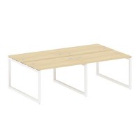 Metal System Quattro 5x5 50БО.СМ-4.2 (Акация лорка/Белый) Рабочая станция на 4 раб.места на О-образном м/к