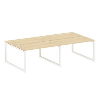 Metal System Quattro 5x5 50БО.СМ-4.3 (Акация лорка/Белый) Рабочая станция на 4 раб.места на О-образном м/к