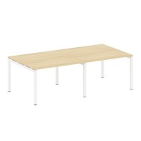 Metal System Quattro 5x5 50БП.ПРГ-2.2 (Акация лорка/Белый) Переговорный стол на П-образном м/к