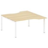 Metal System Quattro 5x5 50БП.РАС-СА-2.1 (Акация лорка/Белый) Рабочая станция криволинейная на П-образном м/к