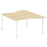 Metal System Quattro 5x5 50БП.РАС-СА-2.2 (Акация лорка/Белый) Рабочая станция криволинейная на П-образном м/к