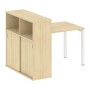 Metal System Quattro 5x5 50БП.РС-СШК-3.1 (Акация лорка/Белый) Стол письменный на П-образном м/к с опорным шкафом-купе