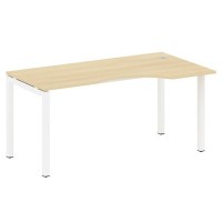 Metal System Quattro 5x5 50БП.СА-1 Пр (Акация лорка/Белый) Стол криволинейный правый на П-образном м/к