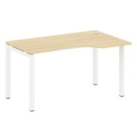 Metal System Quattro 5x5 50БП.СА-2 Пр (Акация лорка/Белый) Стол криволинейный правый на П-образном м/к