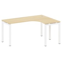 Metal System Quattro 5x5 50БП.СА-4 Пр (Акация лорка/Белый) Стол криволинейный правый на П-образном м/к