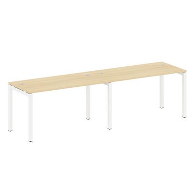 Metal System Quattro 5x5 50БП.СМ-2.3 (Акация лорка/Белый) Рабочая станция на 2 раб.места на П-образном м/к