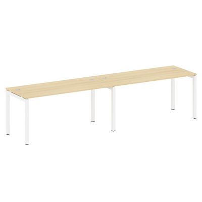 Metal System Quattro 5x5 50БП.СМ-2.4 (Акация лорка/Белый) Рабочая станция на 2 раб.места на П-образном м/к