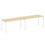 Metal System Quattro 5x5 50БП.СМ-2.4 (Акация лорка/Белый) Рабочая станция на 2 раб.места на П-образном м/к