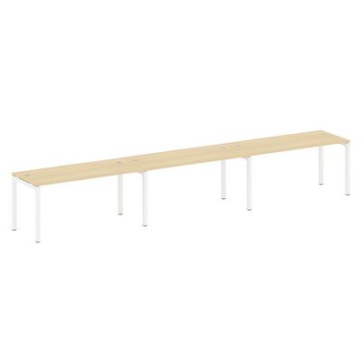 Metal System Quattro 5x5 50БП.СМ-3.4 (Акация лорка/Белый) Рабочая станция на 3 раб.места на П-образном м/к