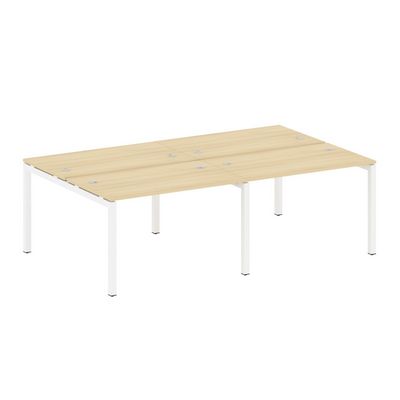 Metal System Quattro 5x5 50БП.СМ-4.2 (Акация лорка/Белый) Рабочая станция на 4 раб.места на П-образном м/к