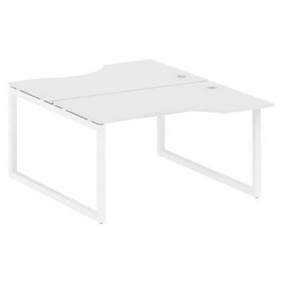 Metal System Quattro 5x5 50БО.РАС-СА-2.2 (Белый/Белый) Рабочая станция криволинейная на О-образном м/к