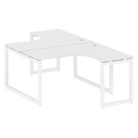 Metal System Quattro 5x5 50БО.РАС-СА-2.3 (Белый/Белый) Рабочая станция криволинейная на О-образном м/к