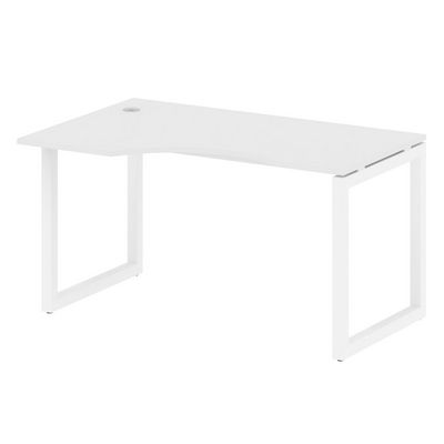 Metal System Quattro 5x5 50БО.СА-2 Л (Белый/Белый) Стол криволинейный левый на О-образном м/к