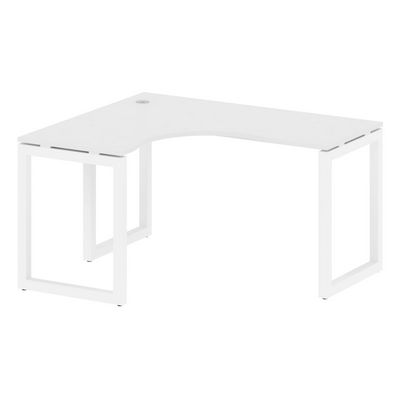 Metal System Quattro 5x5 50БО.СА-3 Л (Белый/Белый) Стол криволинейный левый на О-образном м/к