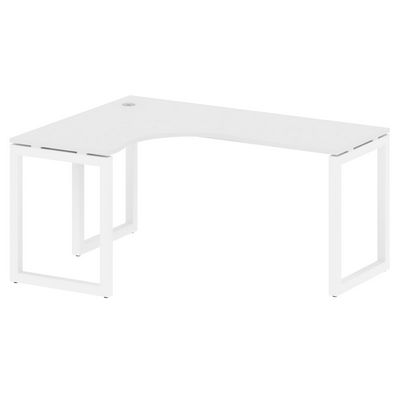 Metal System Quattro 5x5 50БО.СА-4 Л (Белый/Белый) Стол криволинейный левый на О-образном м/к