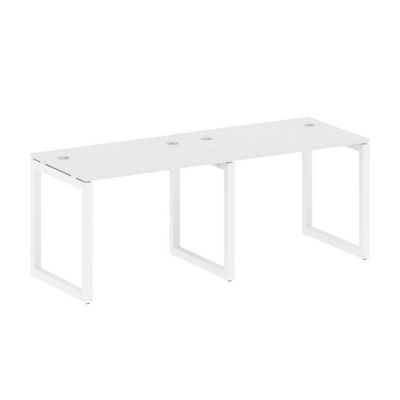Metal System Quattro 5x5 50БО.СМ-2.1 (Белый/Белый) Рабочая станция на 2 раб.места на О-образном м/к