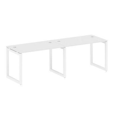 Metal System Quattro 5x5 50БО.СМ-2.2 (Белый/Белый) Рабочая станция на 2 раб.места на О-образном м/к