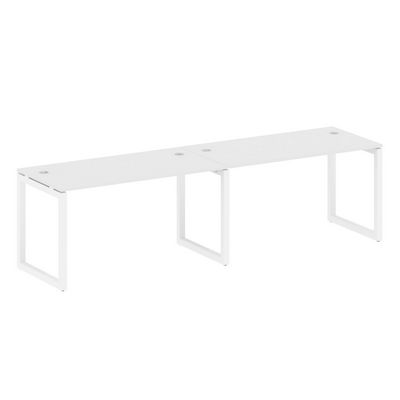 Metal System Quattro 5x5 50БО.СМ-2.3 (Белый/Белый) Рабочая станция на 2 раб.места на О-образном м/к