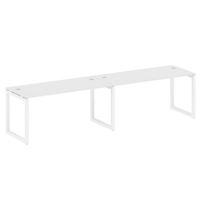 Metal System Quattro 5x5 50БО.СМ-2.4 (Белый/Белый) Рабочая станция на 2 раб.места на О-образном м/к