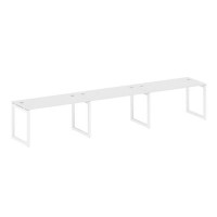 Metal System Quattro 5x5 50БО.СМ-3.3 (Белый/Белый) Рабочая станция на 3 раб.места на О-образном м/к